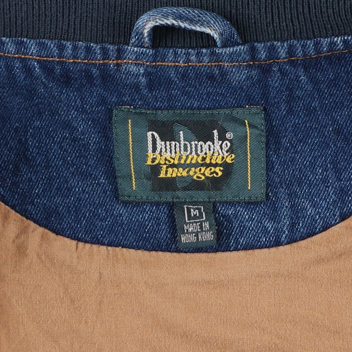 Vintage 90'S Dunbrooke denim varsity jacket, size M, men's cotton blue type Vintage Second Hand