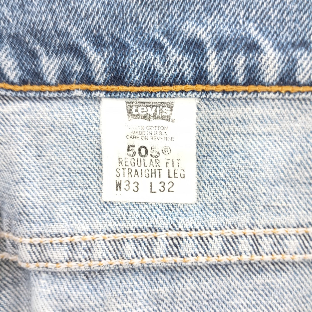 90'S Levi's 505 REGULAR FIT STRAIGHT LEG tapered denim pants made in USA men's w33 equivalent vintage /eaa400662