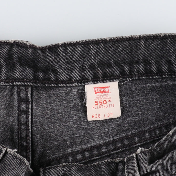 90'S Levi's 550 Relaxed Fit Black Denim Tapered Denim Pants Made in USA Men's W37 Vintage /eaa400750