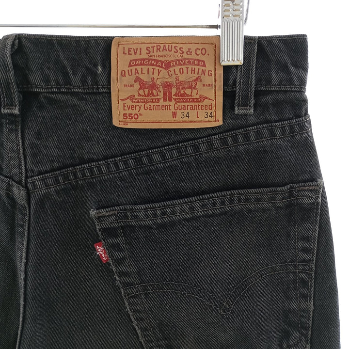 90'S Levi's 550 Relaxed Fit Black Denim Tapered Denim Pants Made in USA Men's W34 Vintage /eaa400783