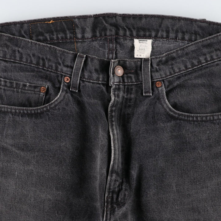 90'S Levi's 505 REGULAR FIT STRAIGHT LEG Black Denim Tapered Denim Pants Made in USA Men's W33 equivalent /eaa400828