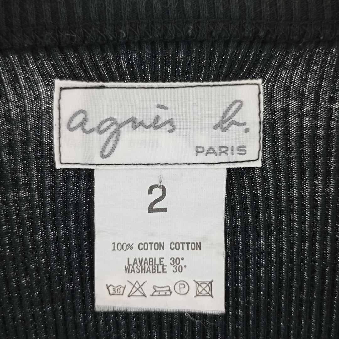 agnes b. PARIS ribbed cotton knit sweater for women size M /eaa400849