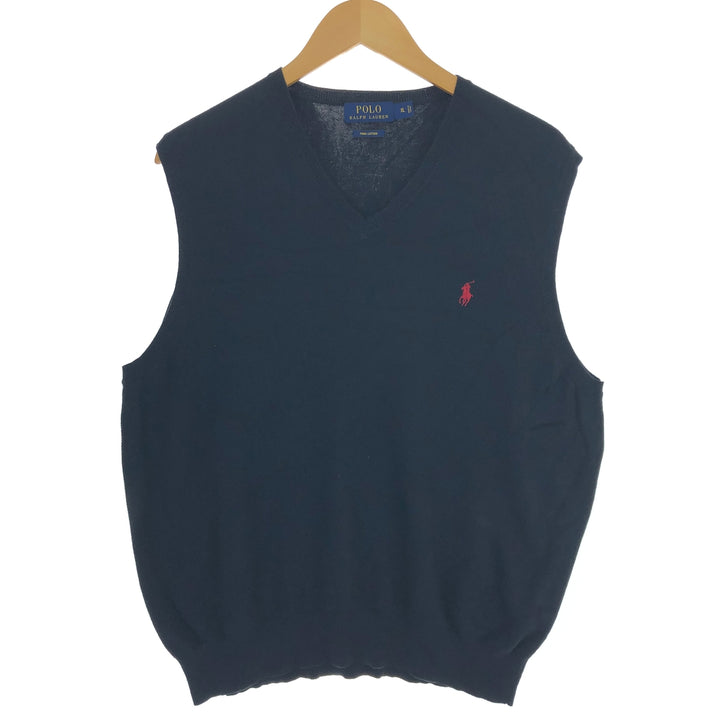 Ralph Lauren POLO RALPH LAUREN V-neck cotton knit vest, men's XL size /eaa400865