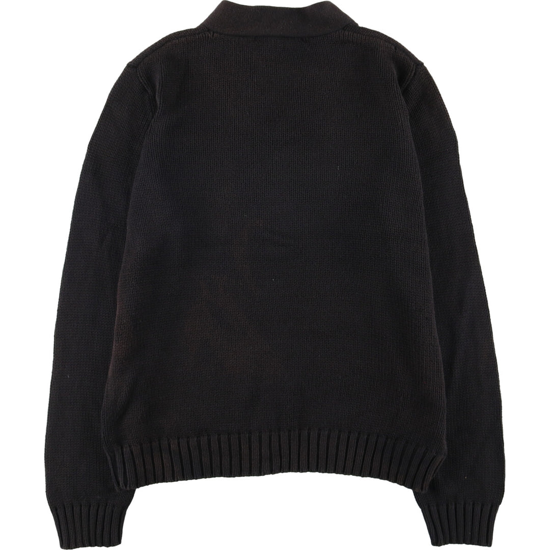 Ralph Lauren Golf V-neck cotton knit sweater, women's size L cotton black type Vintage Second Hand