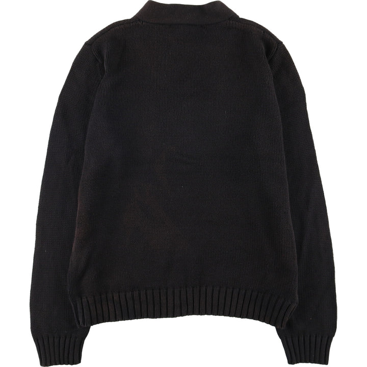 Ralph Lauren Golf V-neck cotton knit sweater, women's size L cotton black type Vintage Second Hand