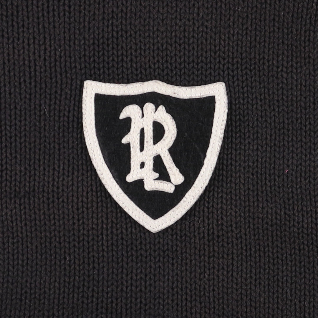 Ralph Lauren Golf V-neck cotton knit sweater, women's size L cotton black type Vintage Second Hand