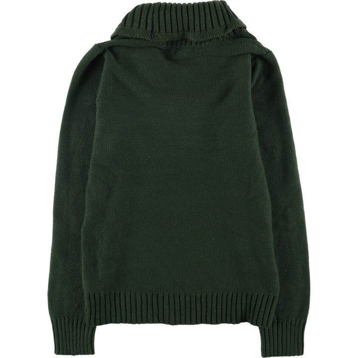 Ralph Lauren Jeans Company shawl collar cotton knit sweater, women's size L cotton green type Vintage Second Hand
