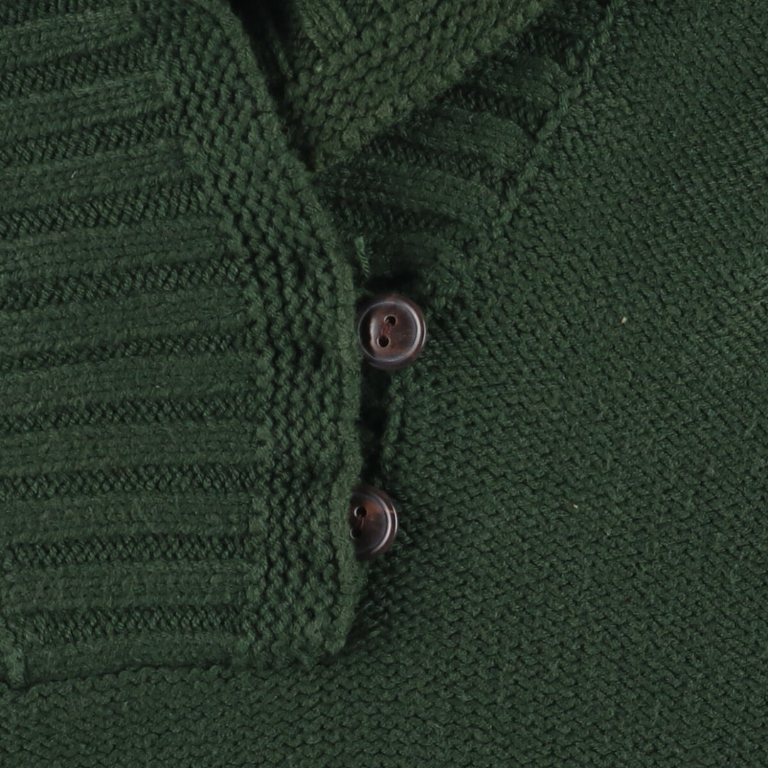 Ralph Lauren Jeans Company shawl collar cotton knit sweater, women's size L cotton green type Vintage Second Hand