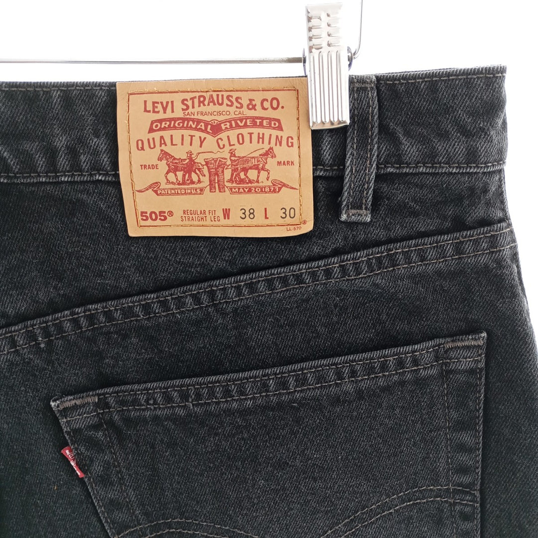 90'S Levi's 505 REGULAR FIT Black Denim Tapered Denim Pants Made in USA Men's W37 Vintage /eaa400916