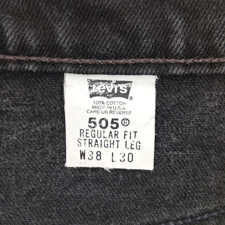 90'S Levi's 505 REGULAR FIT Black Denim Tapered Denim Pants Made in USA Men's W37 Vintage /eaa400916