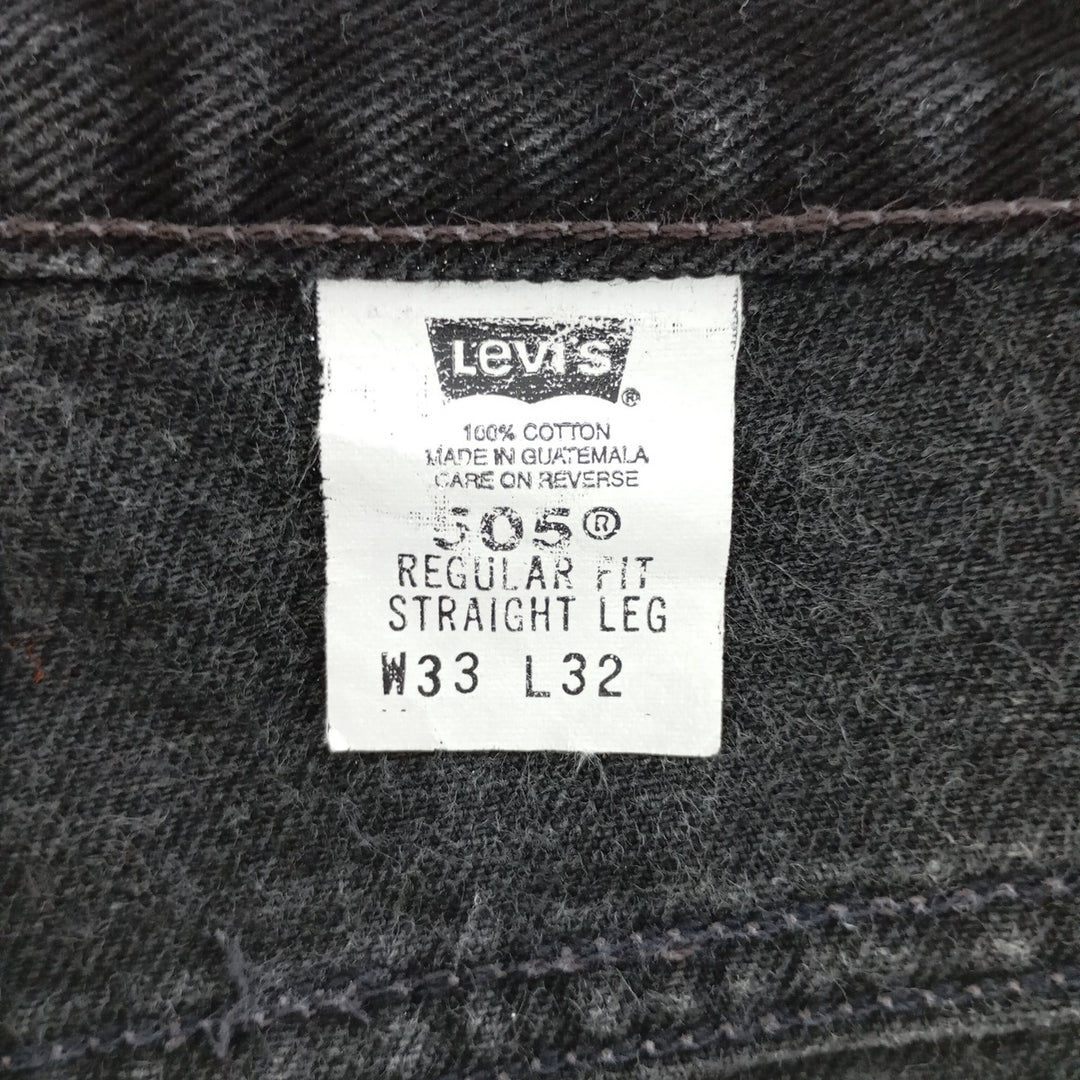 00'S Levi's 505 REGULAR FIT STRAIGHT LEG black denim tapered denim pants for men, size w33 / eaa400927