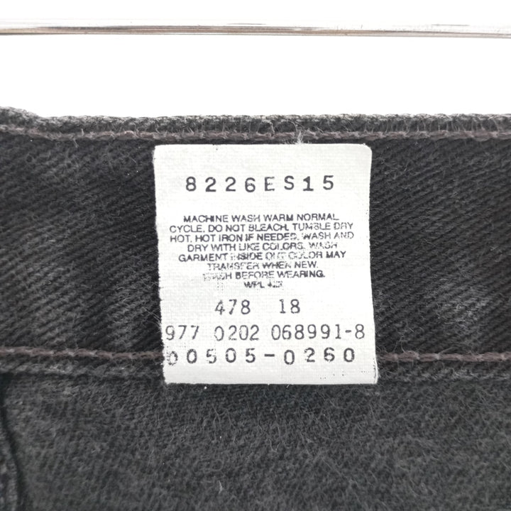 00'S Levi's 505 REGULAR FIT STRAIGHT LEG black denim tapered denim pants for men, size w33 / eaa400927