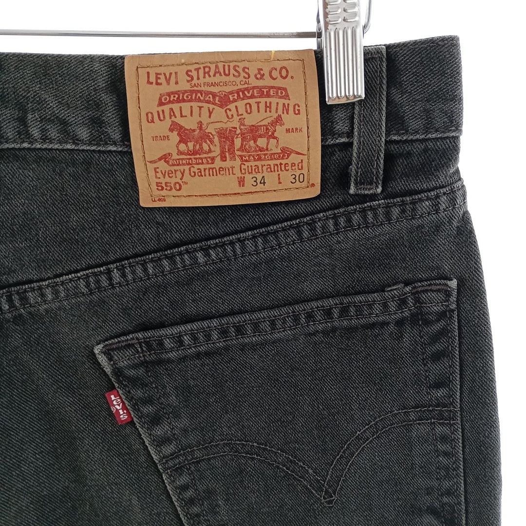 Levi's 550 Relaxed Fit Black Denim Tapered Denim Pants Men's W35 Vintage / eaa400928