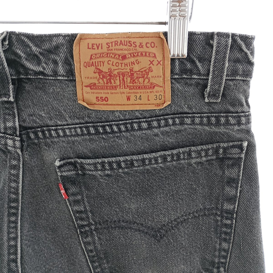 Levi's 550 Black Denim Tapered Denim Pants Made in USA Men's W34 Vintage / eaa400929