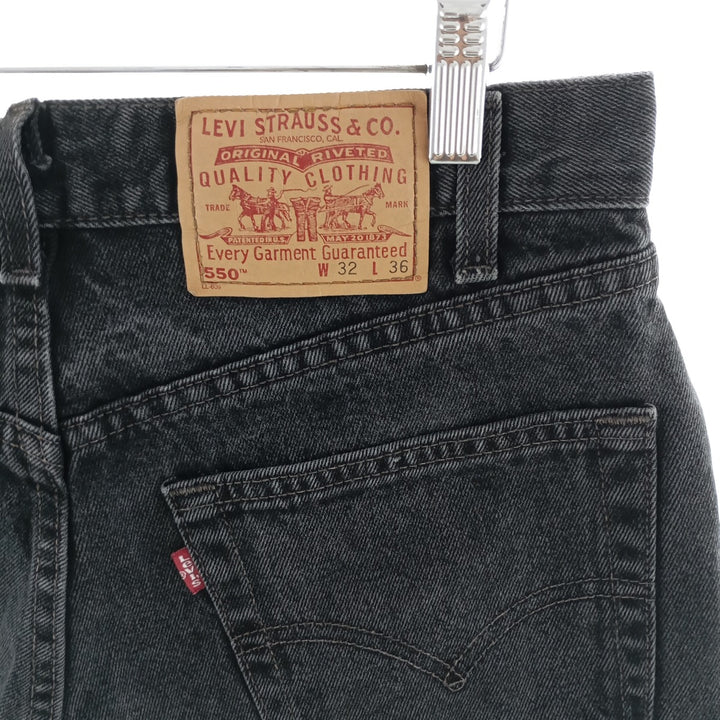 90'S Levi's 550 Relaxed Fit Black Denim Tapered Denim Pants Made in USA Men's W32 Vintage /eaa400935