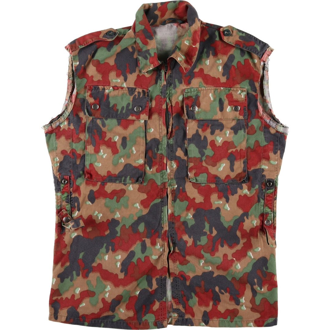 Swiss Army Camouflage Pattern Alpine Camo Cut-off Military Liner Vest Size 48 Men's L /eaa400961