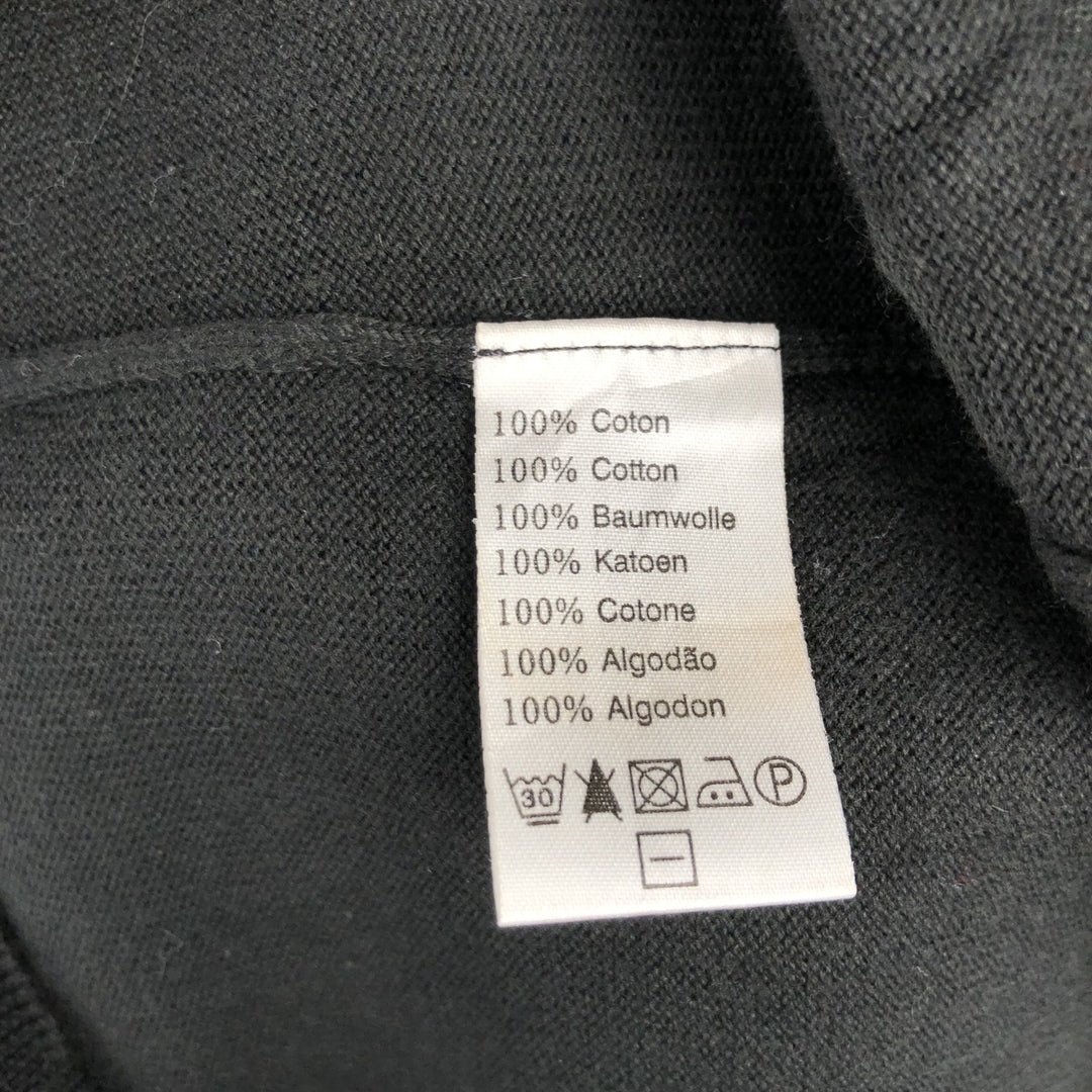 Lacoste V-neck cotton knit sweater, size 40, women's XL cotton black type Vintage Second Hand