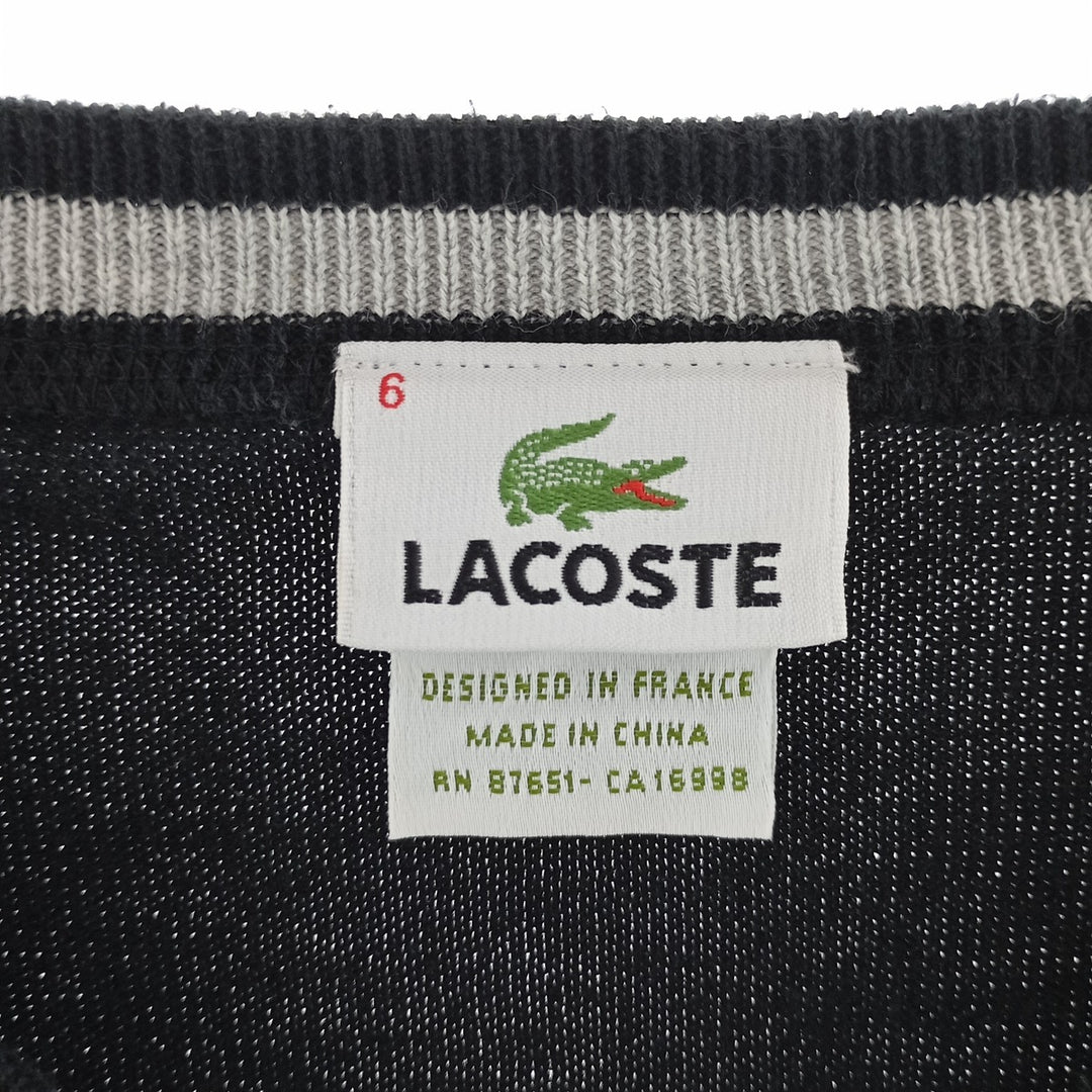 90'S Lacoste LACOSTE French design V-neck cotton knit sweater Men's XL size Vintage / eaa400975