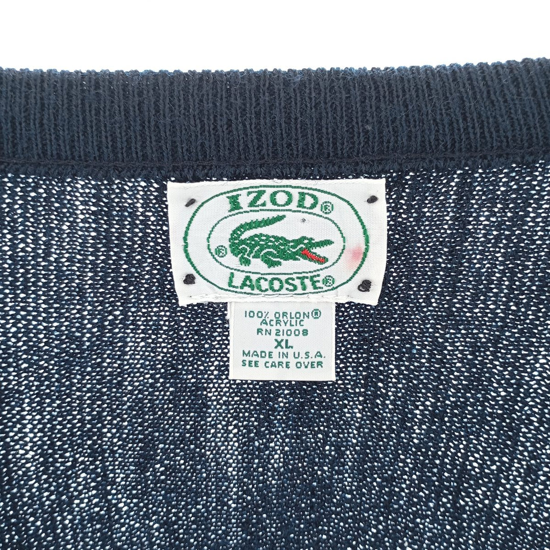 80s-90'S Lacoste IZOD V-neck acrylic knit sweater Made in USA Men's XL Vintage /eaa400977