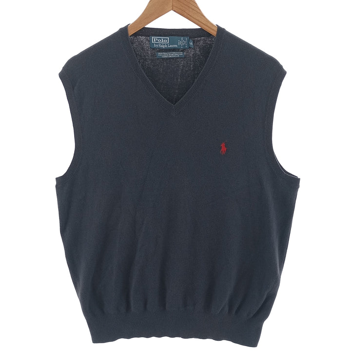 Ralph Lauren POLO by Ralph Lauren V-neck Pima cotton knit vest, men's L size / eaa400979