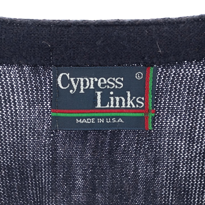 90'S CYPRESS LINKS Acrylic Knit Cardigan Made in USA Men's L Size Vintage /eaa400987