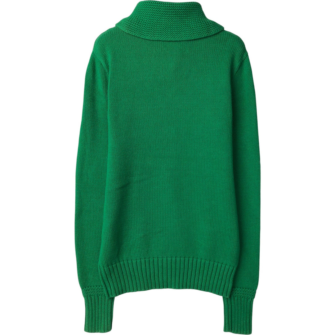 Ralph Lauren RALPH LAUREN SPORT shawl collar cotton knit sweater, women's size S cotton green type Vintage Second Hand