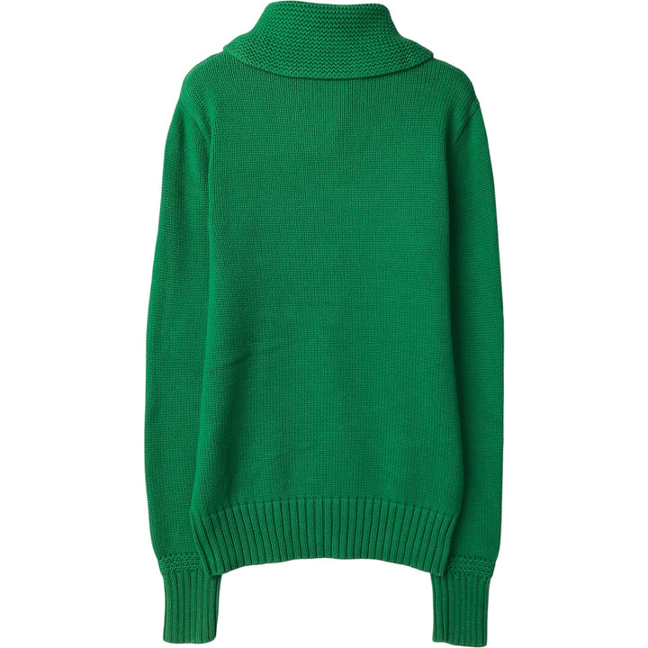 Ralph Lauren RALPH LAUREN SPORT shawl collar cotton knit sweater, women's size S cotton green type Vintage Second Hand