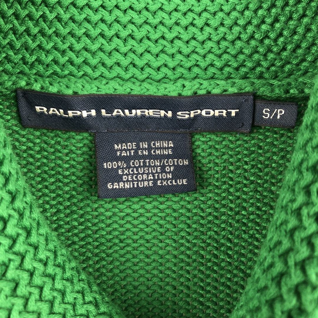 Ralph Lauren RALPH LAUREN SPORT shawl collar cotton knit sweater, women's size S cotton green type Vintage Second Hand