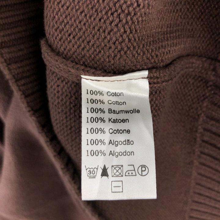 Lacoste V-neck cotton knit sweater, women's size M cotton brown type Vintage Second Hand