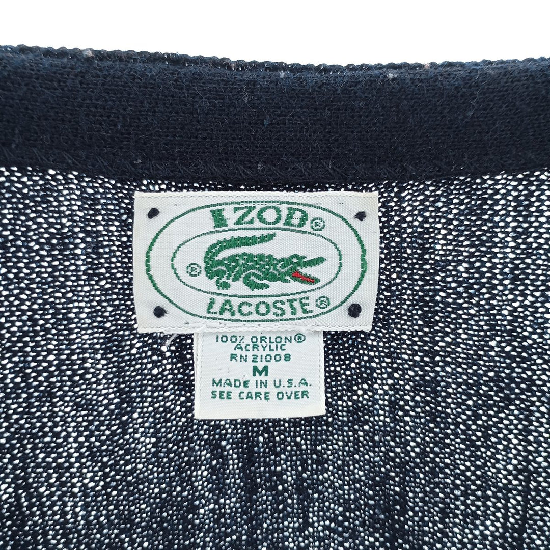 80s-90'S Lacoste IZOD Acrylic Knit Cardigan Made in USA Men's M Size Vintage /eaa401031