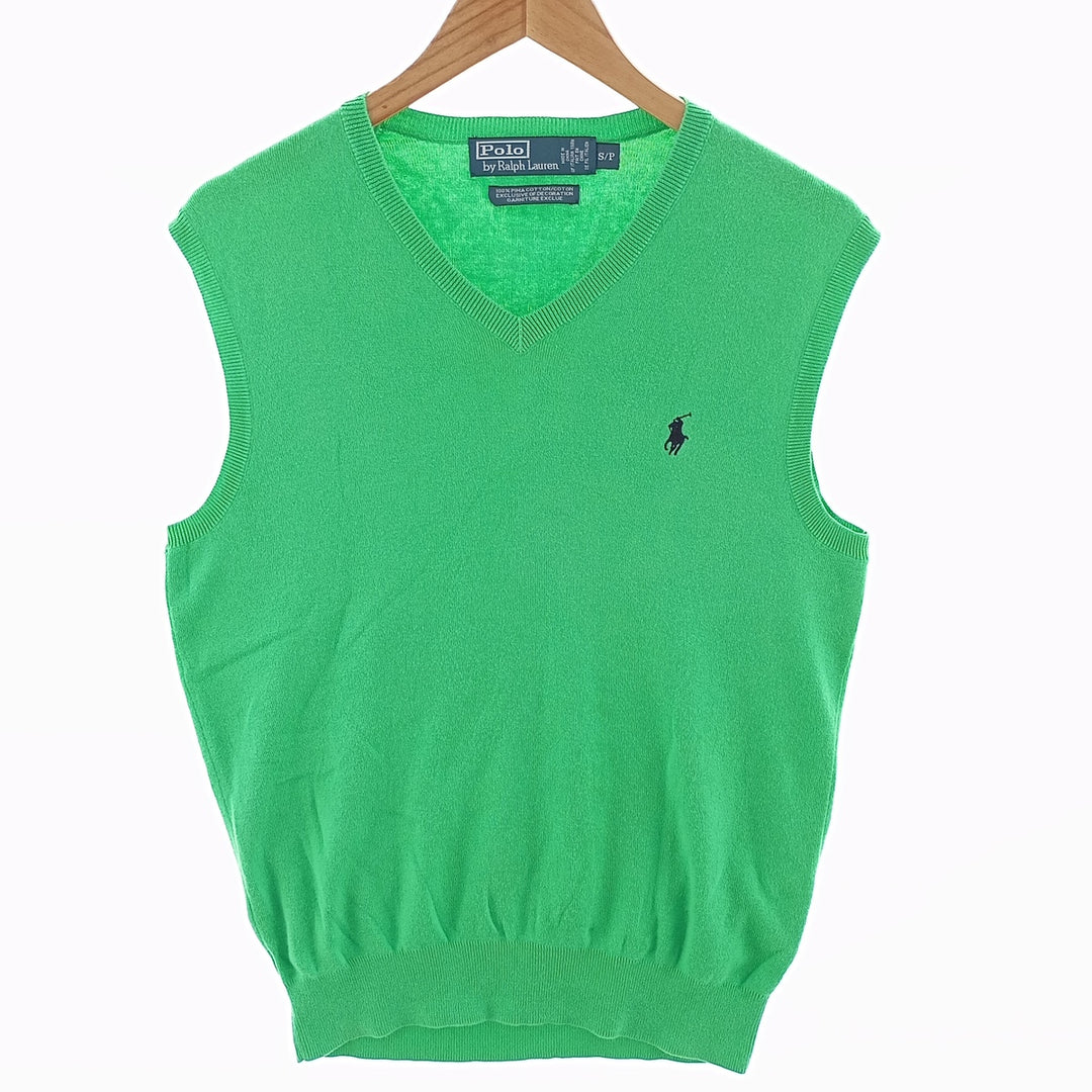 Ralph Lauren POLO by Ralph Lauren V-neck Pima cotton knit vest, men's size S / eaa401032