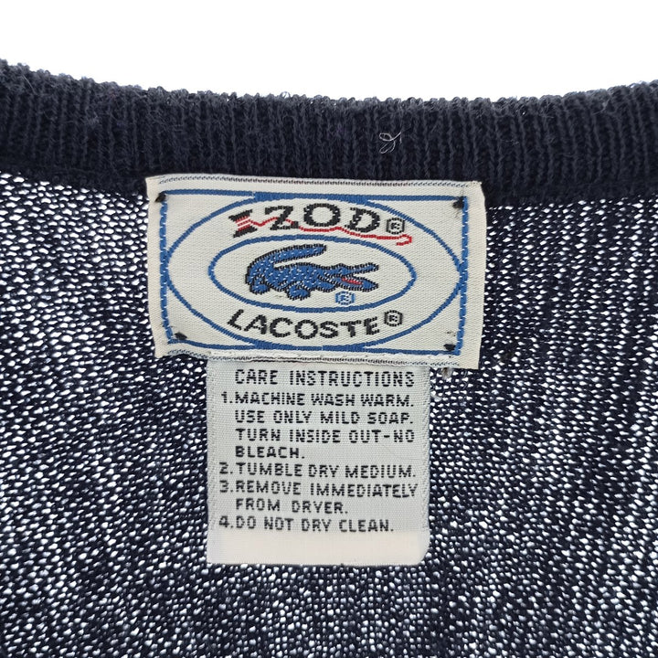 80'S Lacoste IZOD V-neck acrylic knit sweater, men's size M, vintage / eaa401040