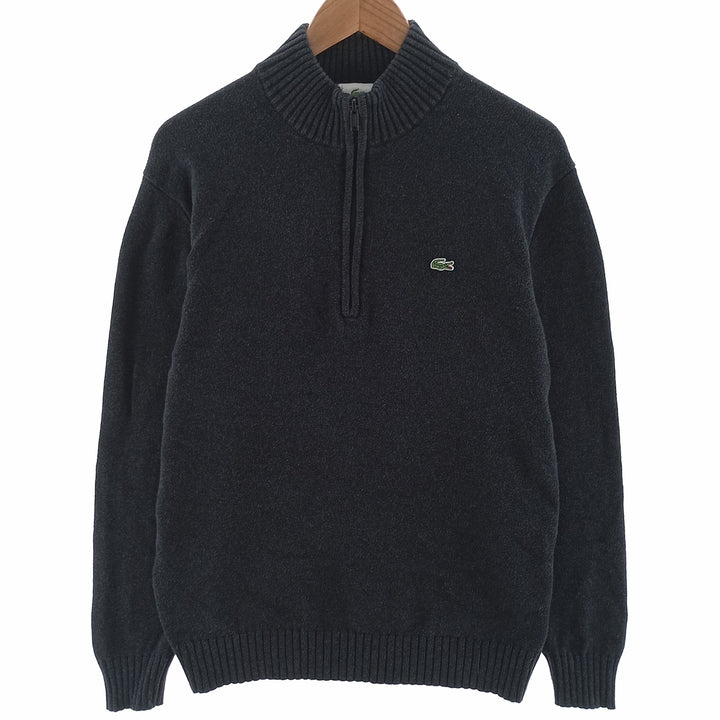 00'S Lacoste Cotton Knit Half Zip Sweater 5 Men's M /eaa401050