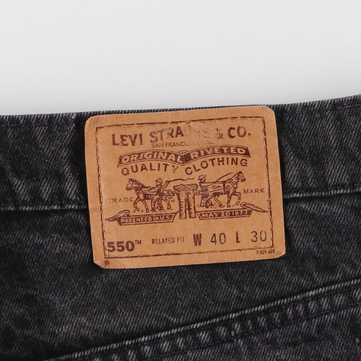 Big size 90'S Levi's 550 Relaxed Fit black denim tapered denim pants made in the USA men's w38 equivalent /eaa401069