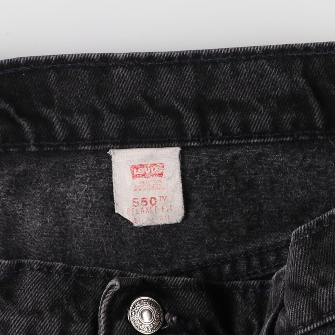 Big size 90'S Levi's 550 Relaxed Fit black denim tapered denim pants made in the USA men's w38 equivalent /eaa401069