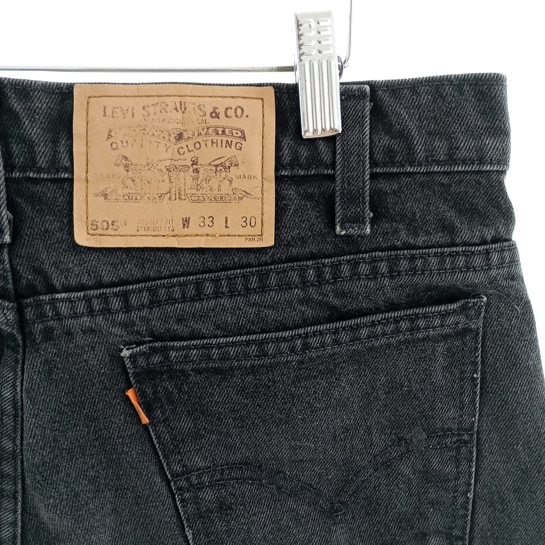 90'S Levi's 505 REGULAR FIT STRAIGHT LEG Orange Tab Black Denim Tapered Denim Pants Men's W33 equivalent / eaa401072