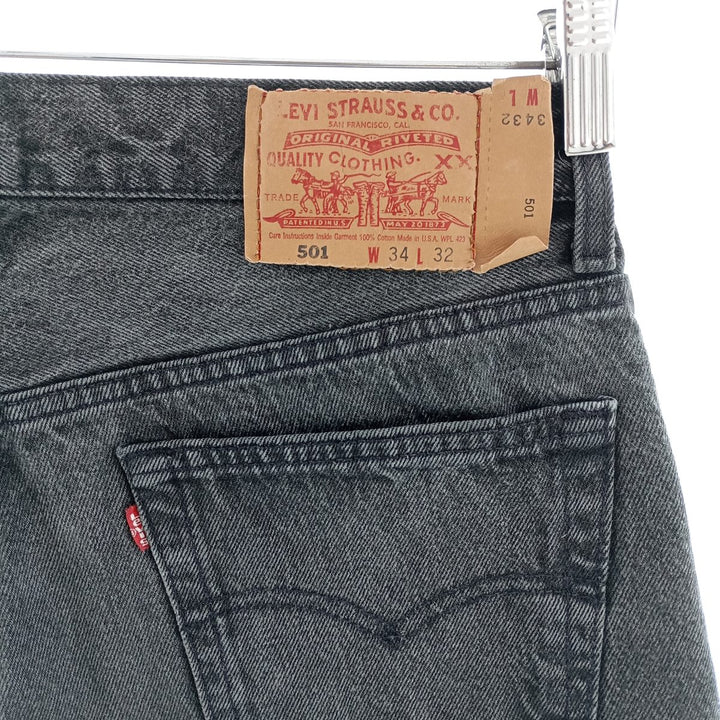 90'S Levi's 501-0660, post-dyed black denim, straight denim pants, made in the USA, men's size w33, vintage /eaa401073