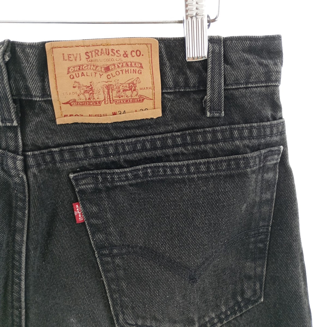 Levi's 550 Relaxed Fit Tapered Leg Black Denim Tapered Denim Pants Men's W34 equivalent / eaa401075