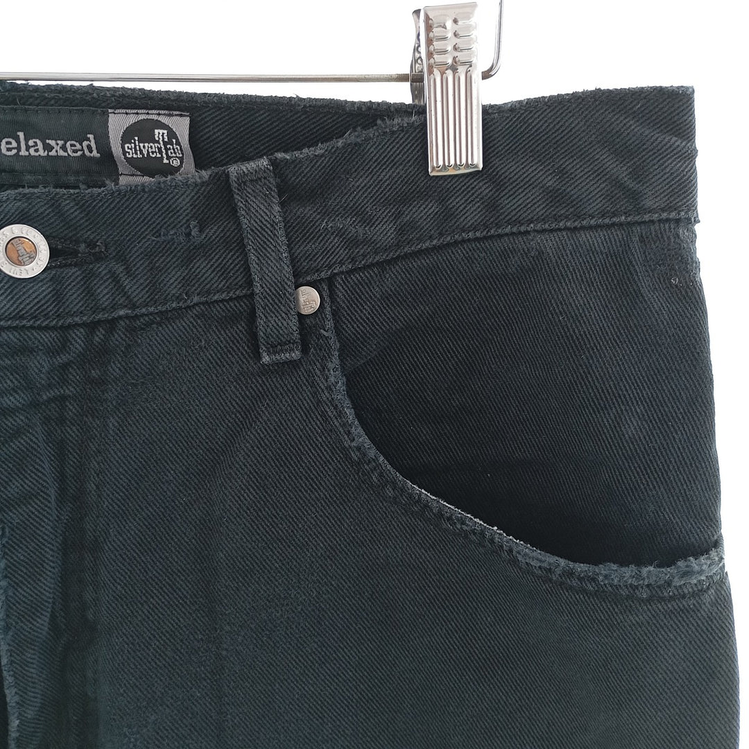 00'S Levi's Silver Tab straight+relaxed black denim straight denim pants made in USA men's w33 equivalent /eaa401076