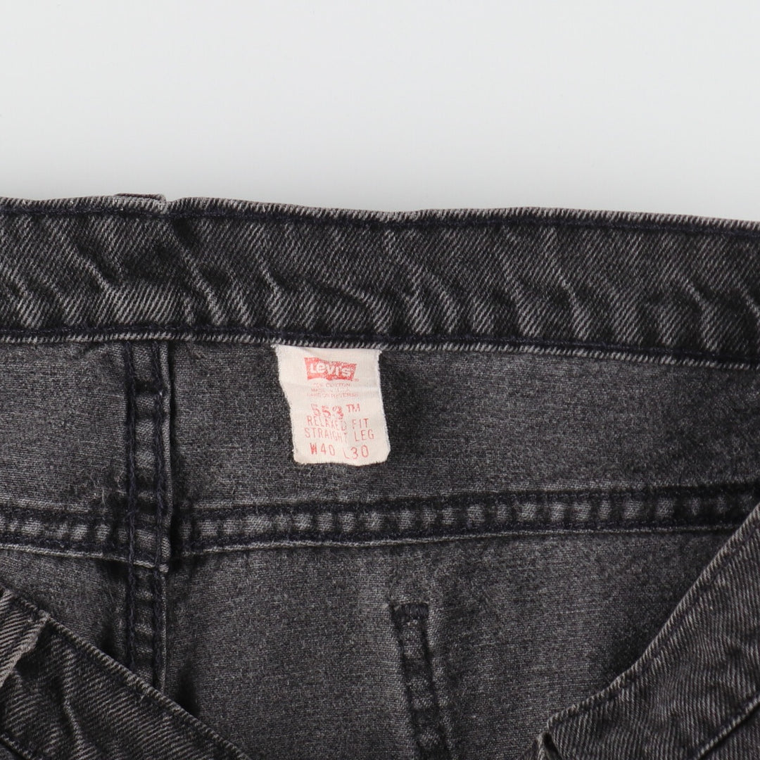 Big size 90'S Levi's 553 black denim straight denim pants made in USA men's w39 equivalent /eaa401079