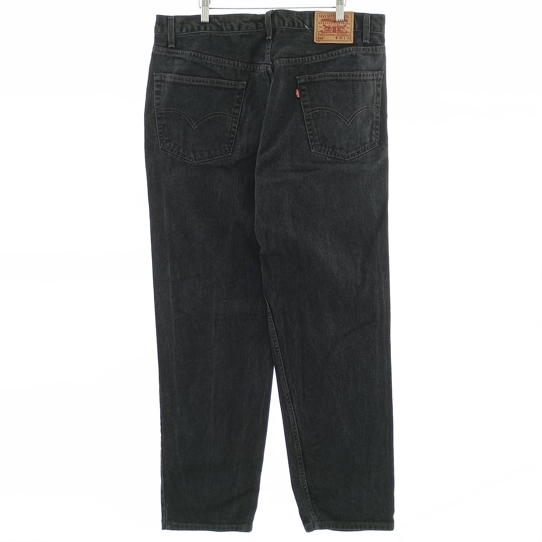 Big size 00'S Levi's 550 Relaxed Fit black denim tapered denim pants for men, W39 equivalent / eaa401080