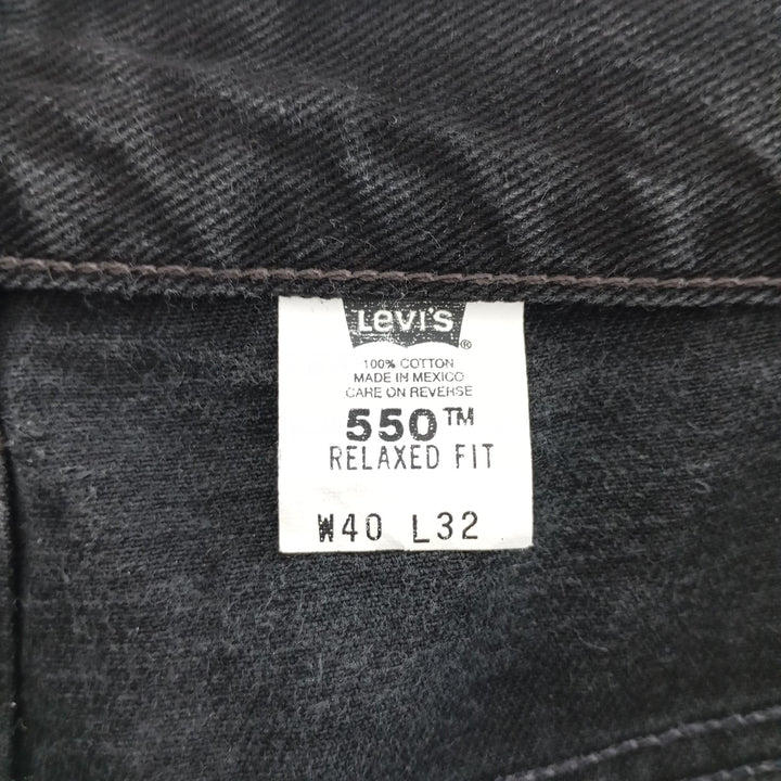 Big size 00'S Levi's 550 Relaxed Fit black denim tapered denim pants for men, W39 equivalent / eaa401080