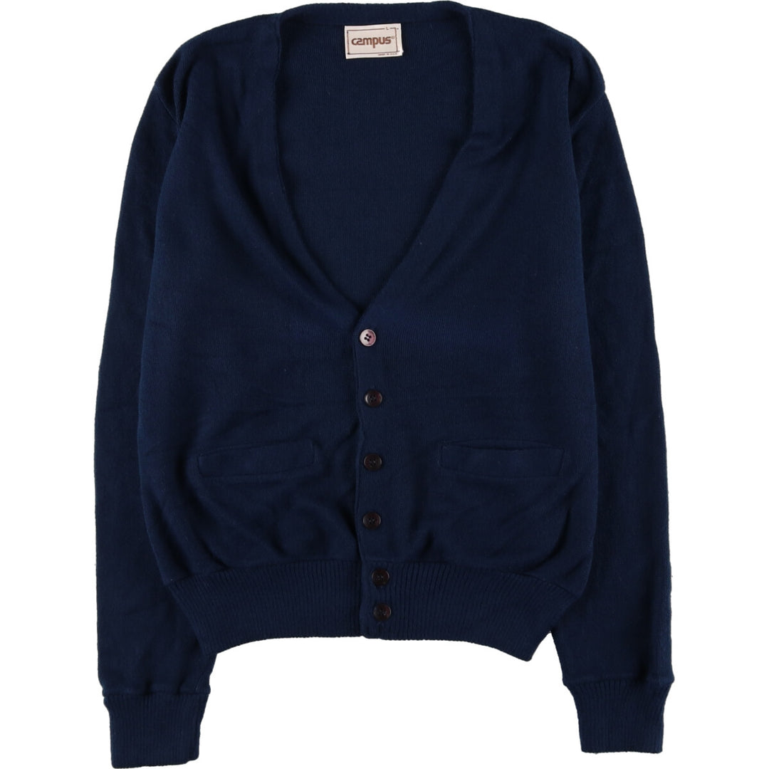 80'S Campus Acrylic Knit Cardigan Made in USA Men's Size L Vintage /eaa401104