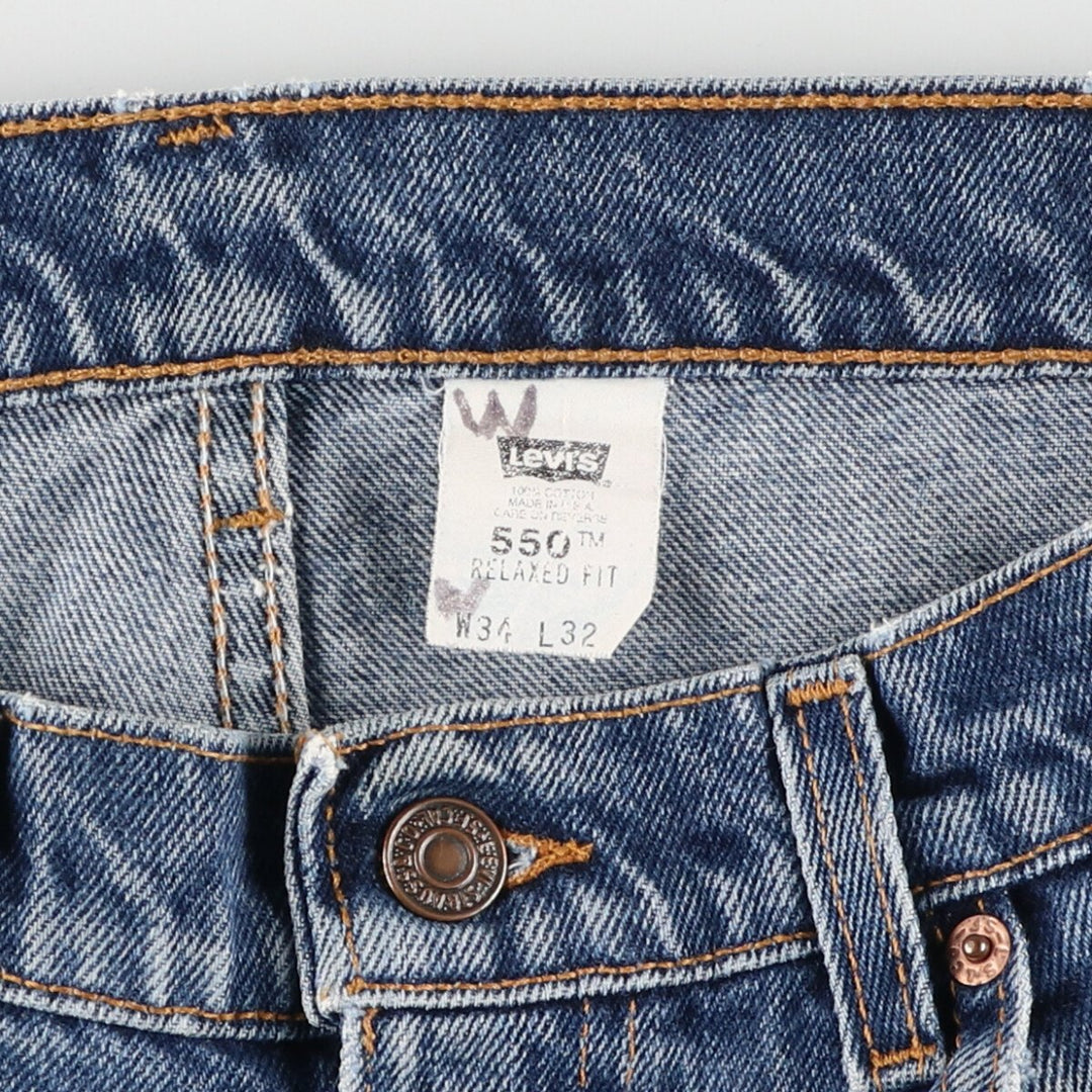 90'S Levi's 550 Relaxed Fit Tapered Denim Pants Made in USA Men's W34 Vintage /eaa401111