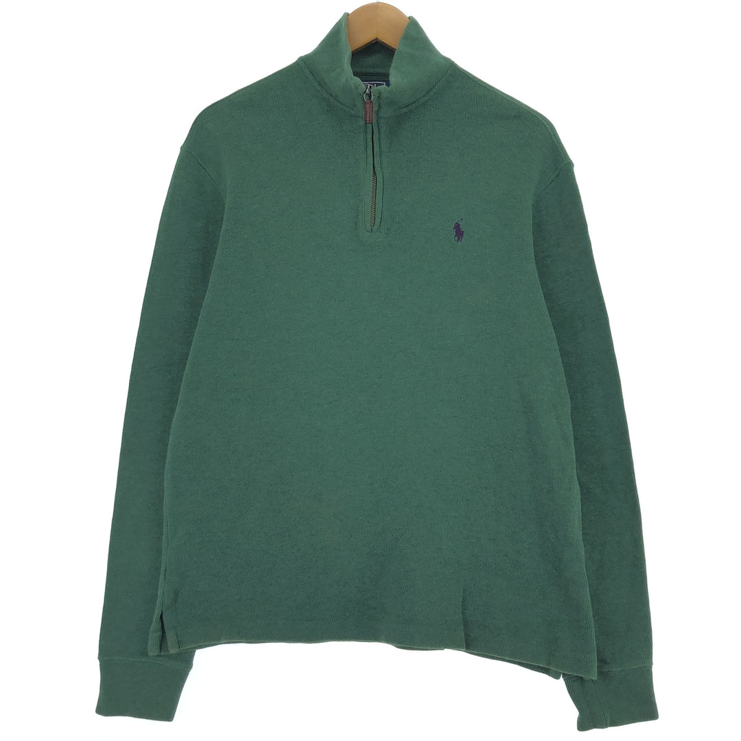 Ralph Lauren POLO by Ralph Lauren Cotton Knit Half Zip Sweater Men's S cotton green type Vintage Second Hand
