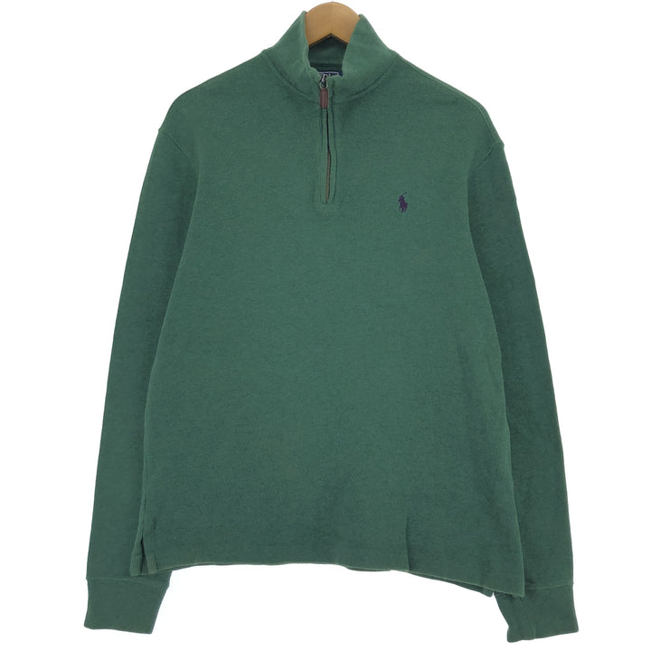 Ralph Lauren POLO by Ralph Lauren Cotton Knit Half Zip Sweater Men's S cotton green type Vintage Second Hand