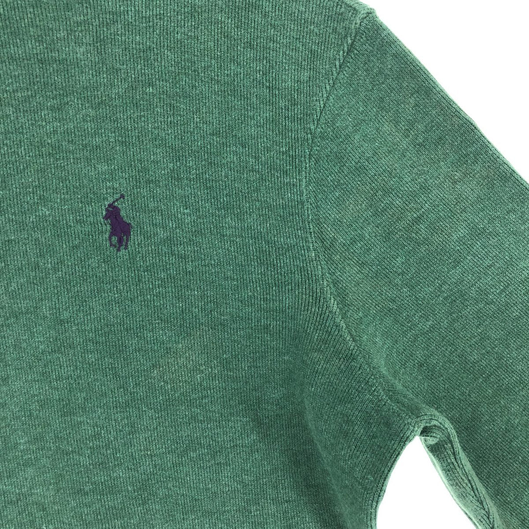 Ralph Lauren POLO by Ralph Lauren Cotton Knit Half Zip Sweater Men's S cotton green type Vintage Second Hand
