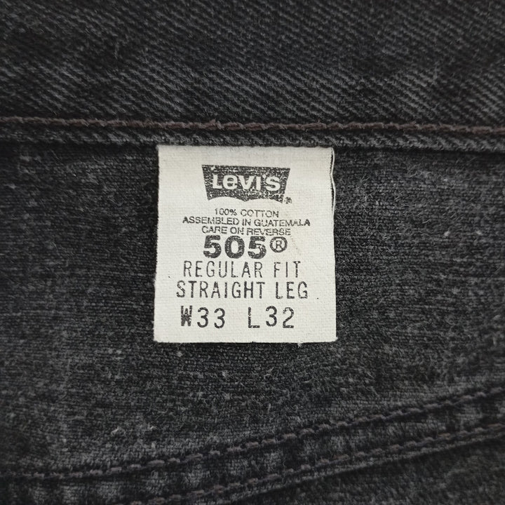 90'S Levi's 505 REGULAR FIT STRAIGHT LEG black denim tapered denim pants for men size w34 / eaa401145