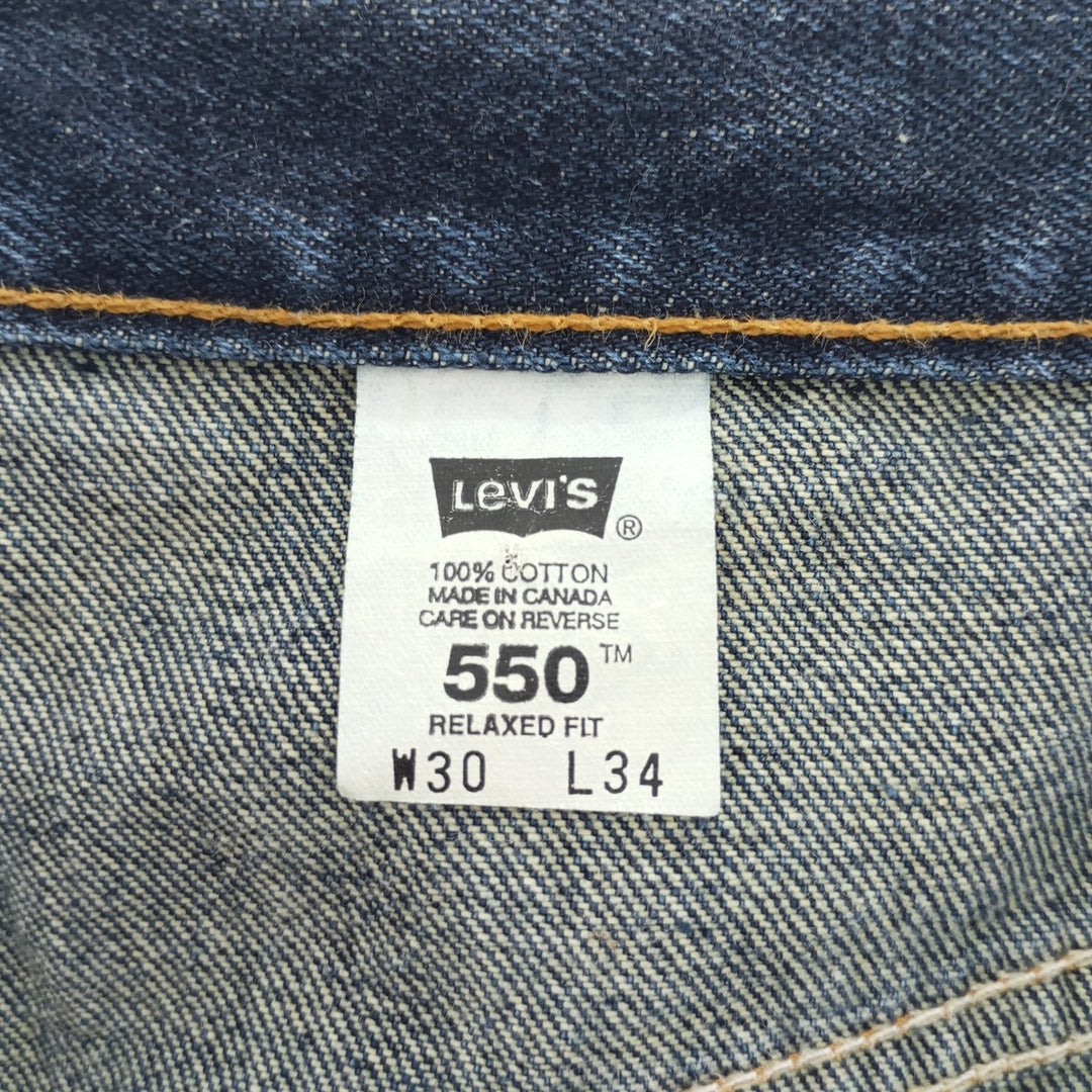 90'S Levi's 550 Relaxed Fit Tapered Denim Pants Made in Canada Men's W29 Vintage /eaa401231