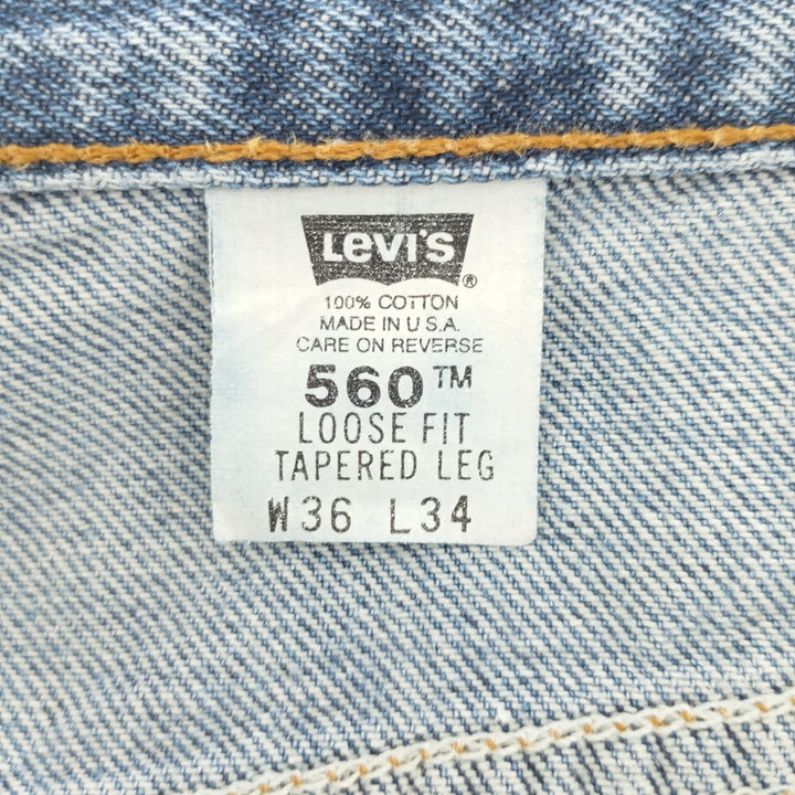 00'S Levi's 560 LOOSE FIT TAPERED LEG Tapered Denim Pants Made in USA Men's W36 Vintage /eaa401247